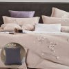 Lenjerie Flowers Bej Premium, Lenjerie De Lux, Lenjerie pat