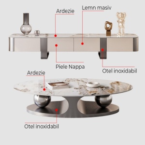 Set Comoda si masa cafea premium Armoire, Homedit Set Comoda si masa cafea premium Armoire, Homedit