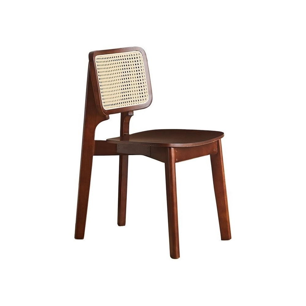 Scaun lemn de cauciuc premium Rita, scaun lemn si ratan, Homedit