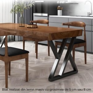 Masa dining din lemn masiv Genesis, masa bucatarie Homedit