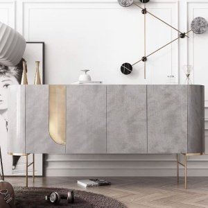 Comoda lemn 150 x 40 x 90 Eton Grey, Homedit