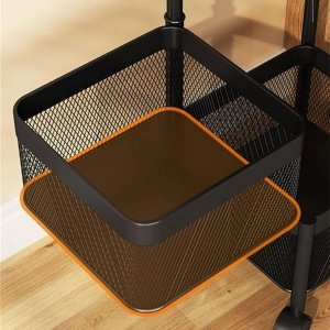 Raft patrat cu 4 etaje, suport mobil cu sertare rotative, organizator camara, orgabizator bucatarie Homedit