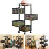 Raft patrat cu 4 etaje, suport mobil cu sertare rotative, organizator camara, orgabizator bucatarie Homedit Raft patrat cu 4 etaje, suport mobil cu sertare rotative, organizator camara, orgabizator bucatarie Homedit