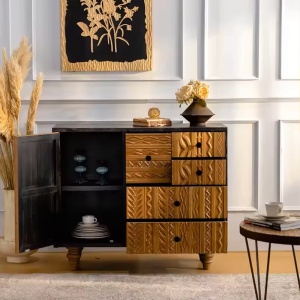Consola mobilier premium din lemn masiv de pin, comoda Bungalow Consola mobilier premium din lemn masiv de pin, comoda Bungalow