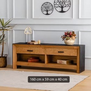 Comoda premium din lemn masiv Wabi, 160 cm x 59 cm x 40 cm, Homedit