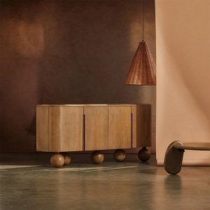 Cosola mobilier premium, comoda Laguna din lemn masiv de stejar 180 cm x 75 cm x 45 cm, Homedit