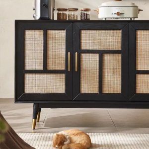 Consola mobilier premium, comoda Manhattan din lemn masiv de frasin 180 cm x 86 cm x 45 cm, Homedit