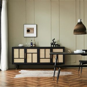 Consola mobilier premium, comoda Manhattan din lemn masiv de frasin 180 cm x 86 cm x 45 cm, Homedit