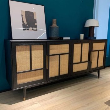 Consola mobilier premium, comoda Manhattan din lemn masiv de frasin 180 cm x 86 cm x 45 cm, Homedit