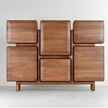 Consola mobilier premium, comoda Archi din lemn de frasin 130 cm x 95 cm x 35 cm, Homedit