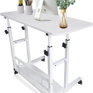 Birou reglabil, birou cu 2 polite, birou multifunctional, masa manevrabila, Homedit