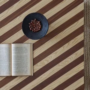 Masuta de cafea Stripes din lemn masiv de stejar, 135 cm x 60 cm x 38 cm, Homedit