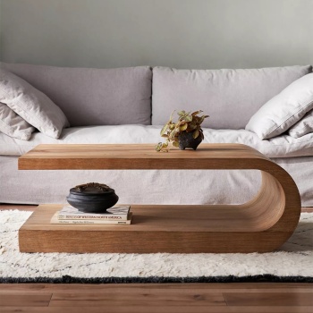 Masauta de cafea Palms din lemn masiv, 122 cm x 76 cm x 43 cm, Homedit