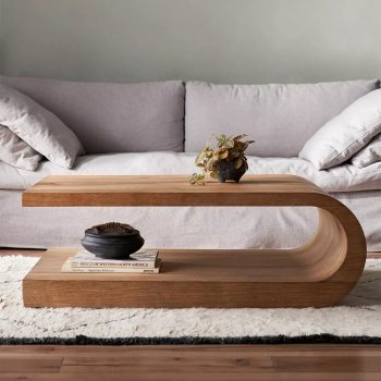 Masauta de cafea Palms din lemn masiv, 122 cm x 76 cm x 43 cm, Homedit