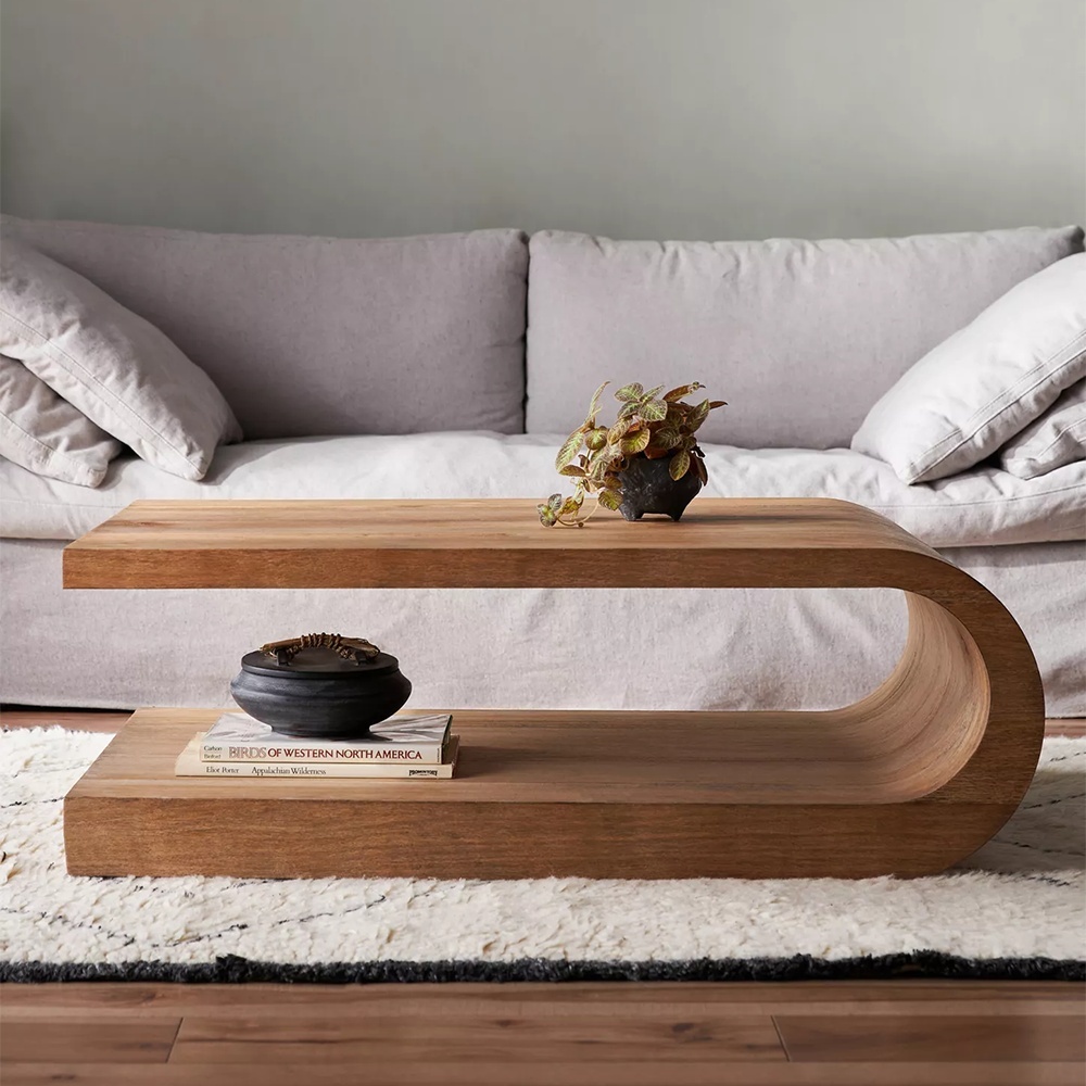 Masauta de cafea Palms din lemn masiv, 122 cm x 76 cm x 43 cm, Homedit Masauta de cafea Palms din lemn masiv, 122 cm x 76 cm x 43 cm, Homedit