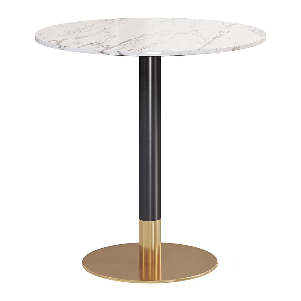 Masa Cocktail 80 x 75 cm Marble Brushed gold, auriu periat si piatra Homedit Masa Cocktail 80 x 75 cm Marble Brushed gold, auriu periat si piatra Homedit