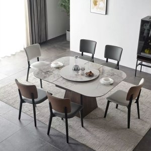 Masa Dining Extensibila Brown Shades, 120 x 155 cm, Premium, Homedit