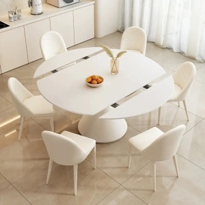 Masa Dining Extensibila Ramille White, Premium, Homedit