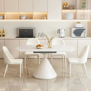 Masa Dining Extensibila Ramille White, Premium, Homedit