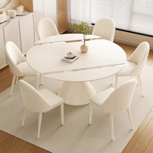 Masa Dining Extensibila Ramille White, Premium, Homedit