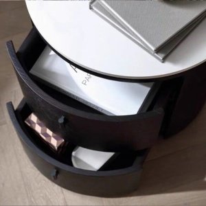 Noptiera Premium Opal Black, 45 x 45 x 44 cm, Homedit