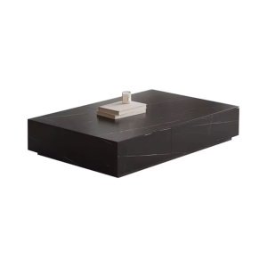 Comoda TV Flame din lemn masiv, negru marble ardezie, 200 cm x 40 cm x 35 cm, Homedit