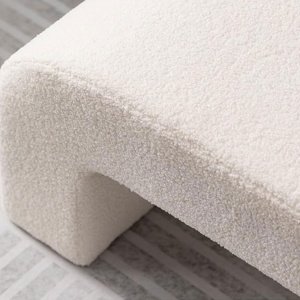 Banca premium Lamb Wood Boucle, alb, Homedit