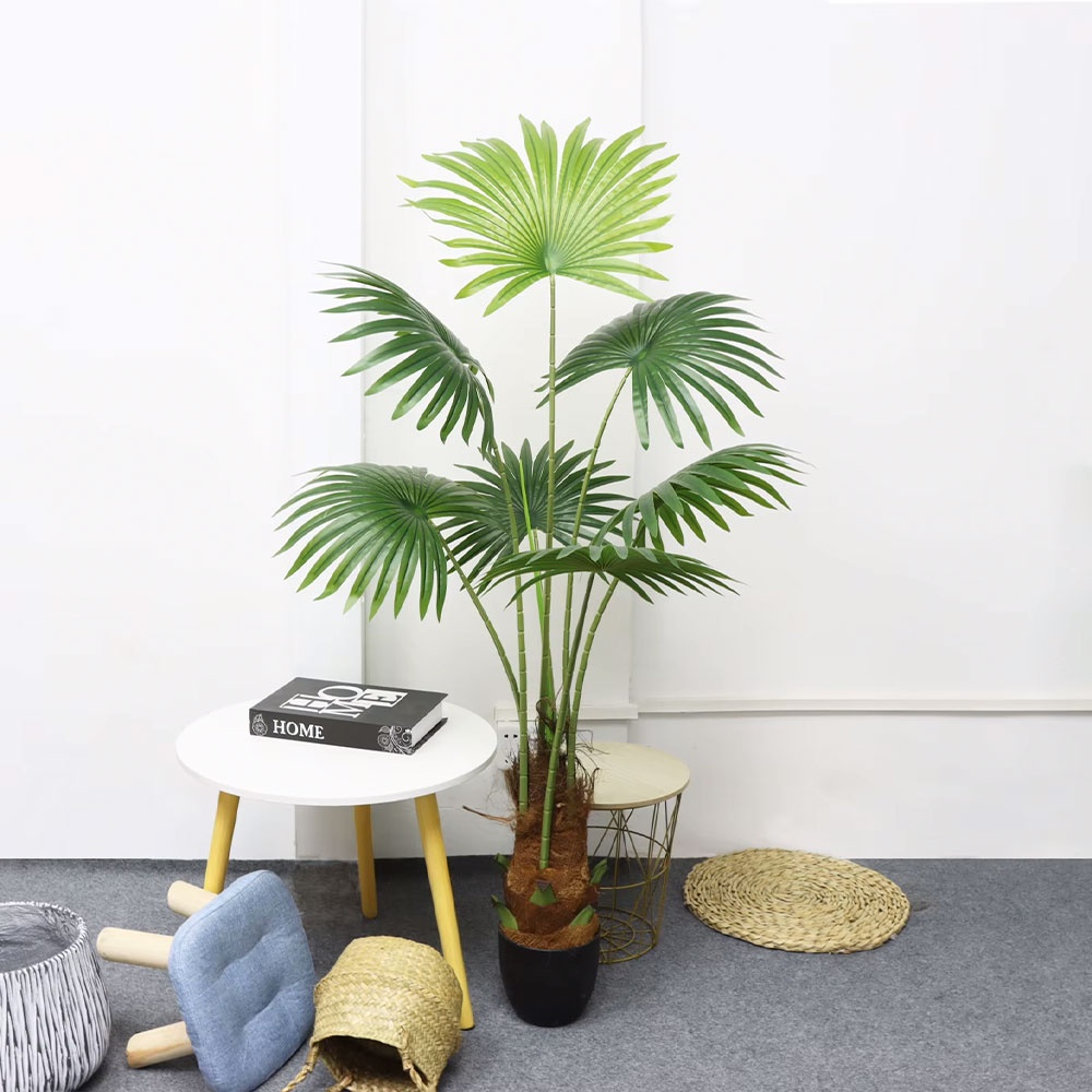 Planta Artificiala Palm Sunflower, 180 cm, Pentru Interior, Homedit Planta Artificiala Palm Sunflower, 180 cm, Pentru Interior, Homedit