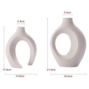 Vaza din ceramica Sarah, 16.2 cm x 21.5 cm x 3.3 cm / 13.8 cm x 17.6 cm x 2.4 cm, Homedit