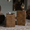 Masuta/ noptiera lemn masiv premium Squares, 36 x 36 x 48 cm, Homedit