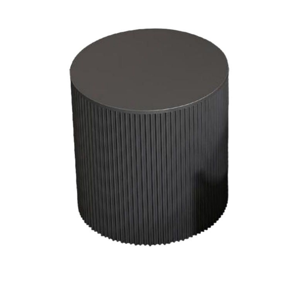 Masuta living rotunda lemn si ardezie Moss, negru, 40 x 40 x 45 cm, Homedit