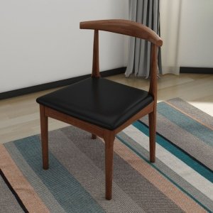 Scaun premium Wegner, lemn masiv de cauciuc si piele, 50 x 51 x 78 cm, Homedit