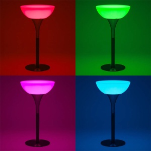 Masa Cocktail premium, lumina LED RGB, 80 x 106 cm, Homedit