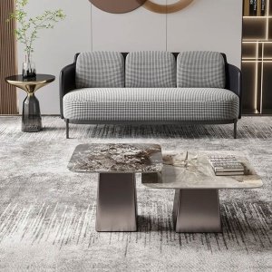 Masa living, set premium Maisso, blat marmura, Homedit