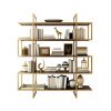 Consola premium Credo, biblioteca cu polite din sticla securizata, 200 x 100 x 45 cm, Homedit