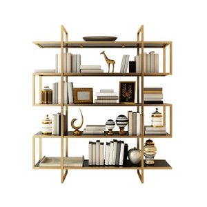 Consola premium Credo, biblioteca cu polite din sticla securizata, 200 x 100 x 45 cm, Homedit