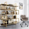 Consola premium Credo, biblioteca cu polite din sticla securizata, 200 x 100 x 45 cm, Homedit