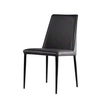 Scaun piele gri Fellini, scaun horeca 81,5 x 45 x 42 cm, Homedit