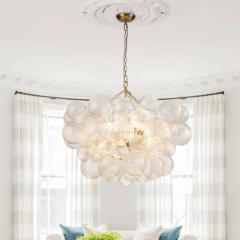 Candelabru Edmonton, sticla si otel, cu 6 sau 12 lumini, Homedit Candelabru Edmonton, sticla si otel, cu 6 sau 12 lumini, Homedit