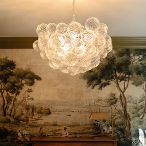 Candelabru Edmonton, sticla si otel, cu 6 sau 12 lumini, Homedit Candelabru Edmonton, sticla si otel, cu 6 sau 12 lumini, Homedit