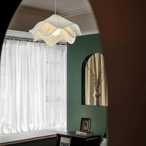 Lampa suspendata Lia, stofa si fier, 80 cm, E27, Homedit