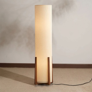 Lampa de podea Bryan, frasin si stofa, 120 x 30 cm, E27, Homedit Lampa de podea Bryan, frasin si stofa, 120 x 30 cm, E27, Homedit