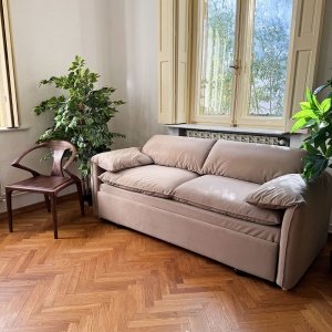 Canapea extensibilă Swedi din catifea antipată – design scandinav, confort și eleganță