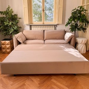 Canapea extensibilă Swedi din catifea antipată – design scandinav, confort și eleganță
