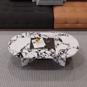 Set masa cafea Grail, masuta premium din Terrazzo, Homedit