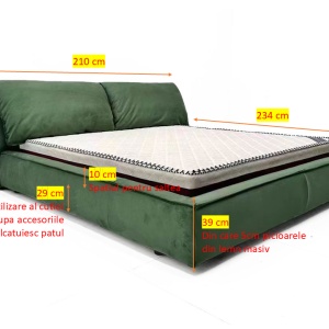 Pat premium din catifea anti pata cu lada pneumatica - depozitare