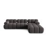 Canapea premium modulara din catifea Bellis, 288 x 96 cm, taburet 96 x 96 cm, gri, Homedit Canapea premium modulara din catifea Bellis, 288 x 96 cm, taburet 96 x 96 cm, gri, Homedit