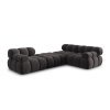 Canapea premium modulara din catifea Bellis, 288 x 96 cm, taburet 96 x 96 cm, gri, Homedit Canapea premium modulara din catifea Bellis, 288 x 96 cm, taburet 96 x 96 cm, gri, Homedit