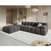 Canapea premium modulara din catifea Bellis, 288 x 96 cm, taburet 96 x 96 cm, gri, Homedit Canapea premium modulara din catifea Bellis, 288 x 96 cm, taburet 96 x 96 cm, gri, Homedit