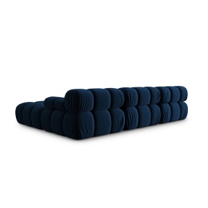 Canapea premium modulara din catifea Bellis, 288 x 96 cm, taburet 96 x 96 cm, albastru, Homedit